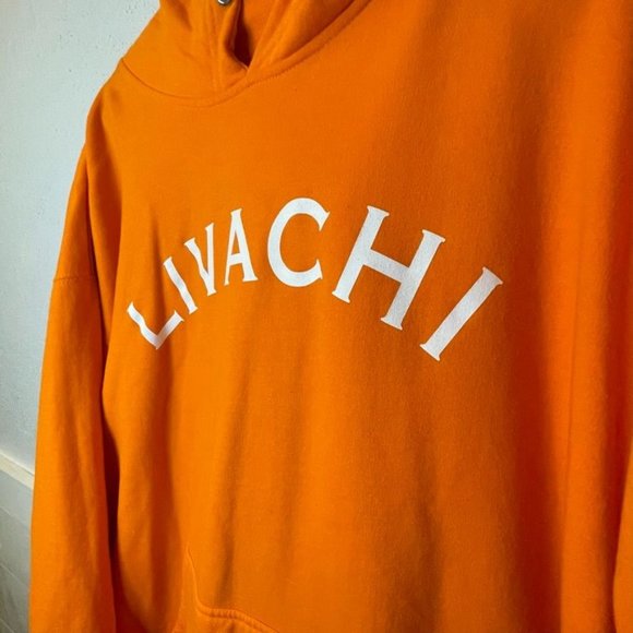 Livachi Premium‎ Leisure Wear Orange Drawstring Pullover Hoodie Men's Size XL - Picture 3 of 7